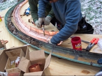 Copper Gutter Being Fabricated